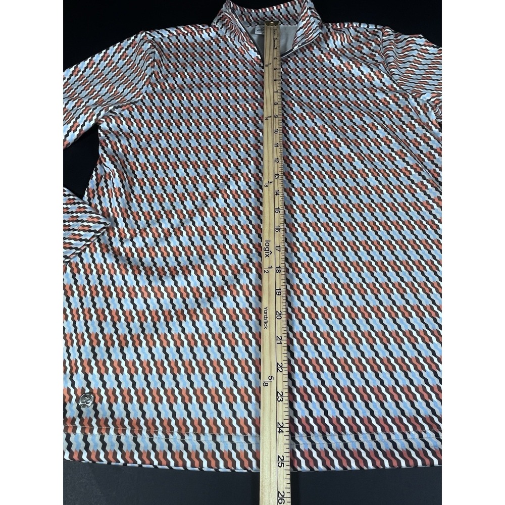 Daily Sports Delta Long-Sleeved Top Orange Blue 1/4 Zip Pullover Size Large - Picture 5 of 8